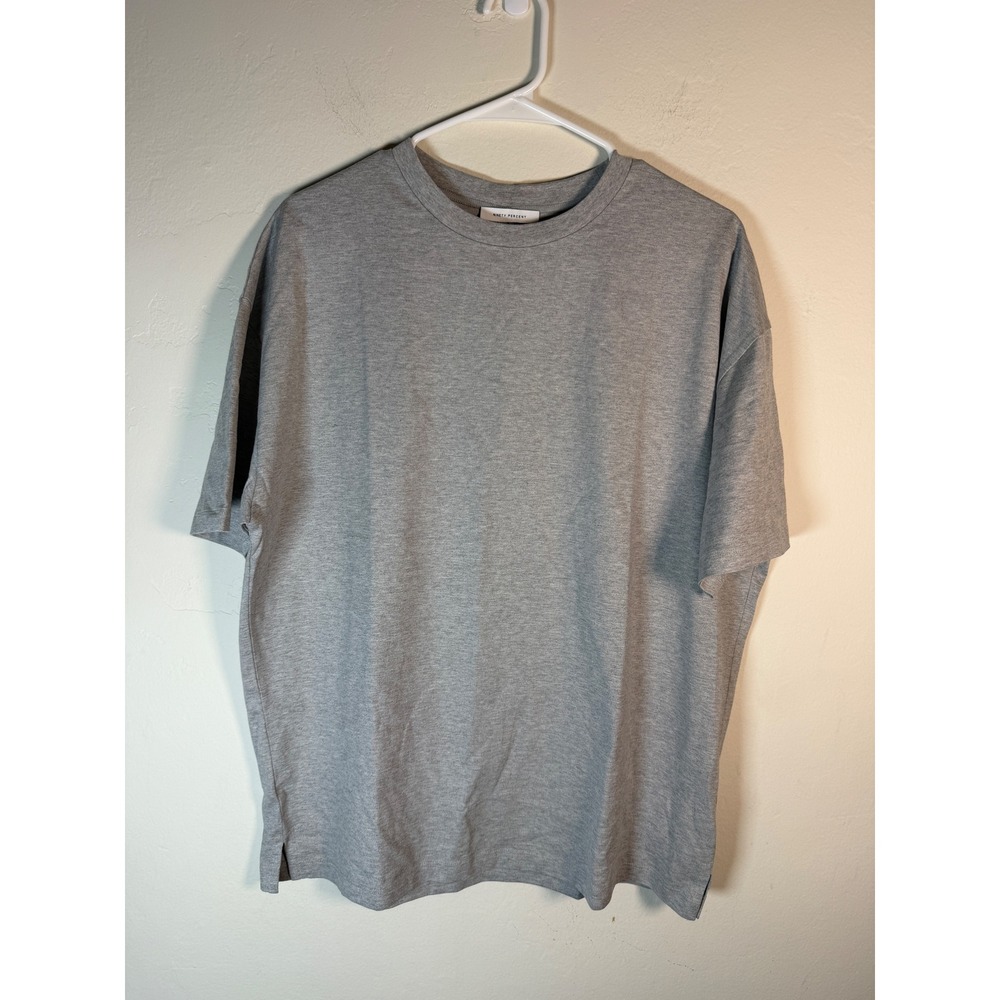 NINETY PERCENT Oversized Grey Marl Organic Cotton T Shirt Size S - Picture 2 of 8